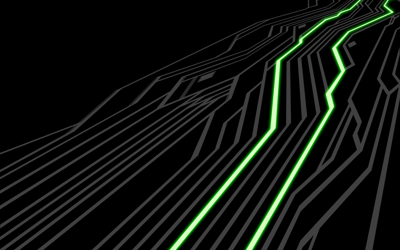 Зеленые линии на черном фоне, аниме Ночь прибытия
