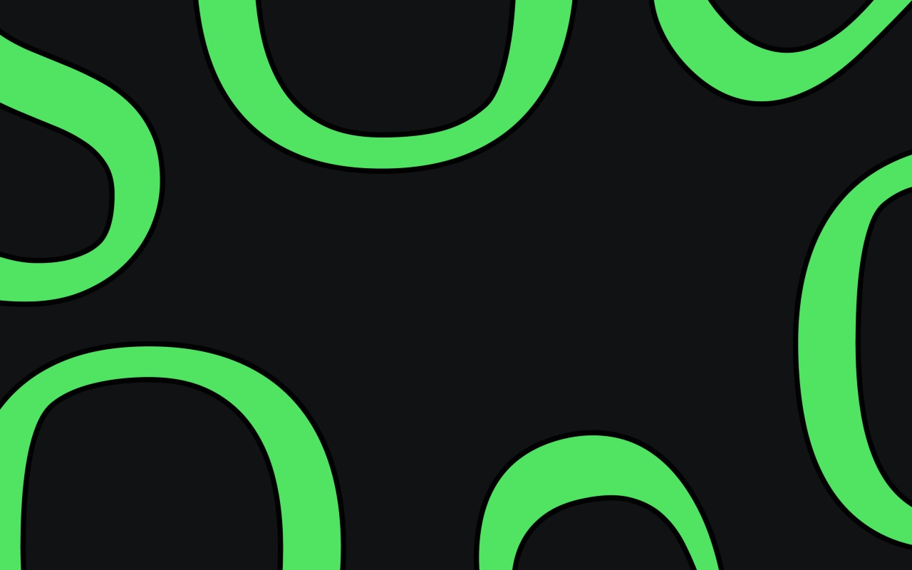 Зеленые кольца на черном фоне