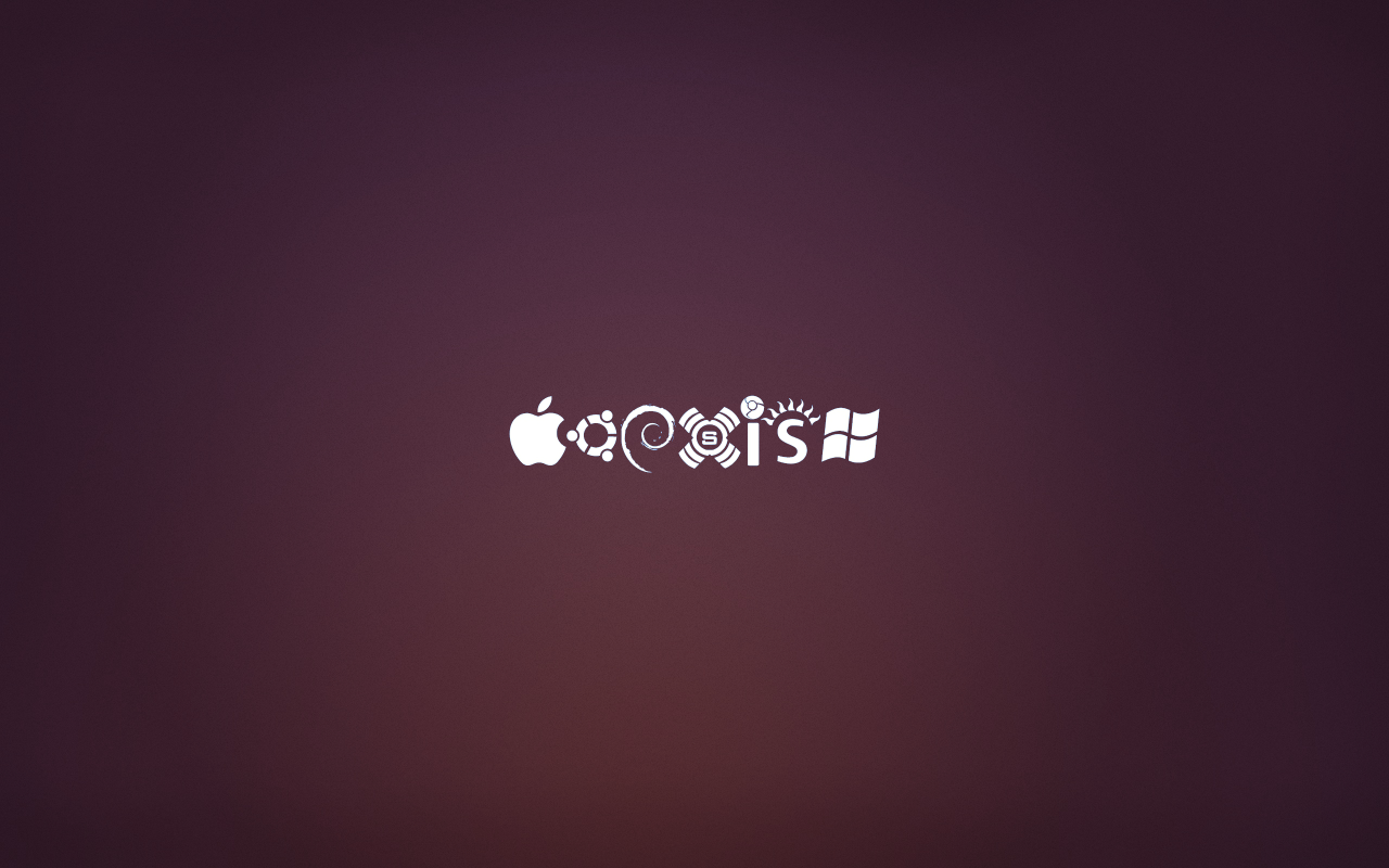 Значки операционных систем на фиолетовом фоне