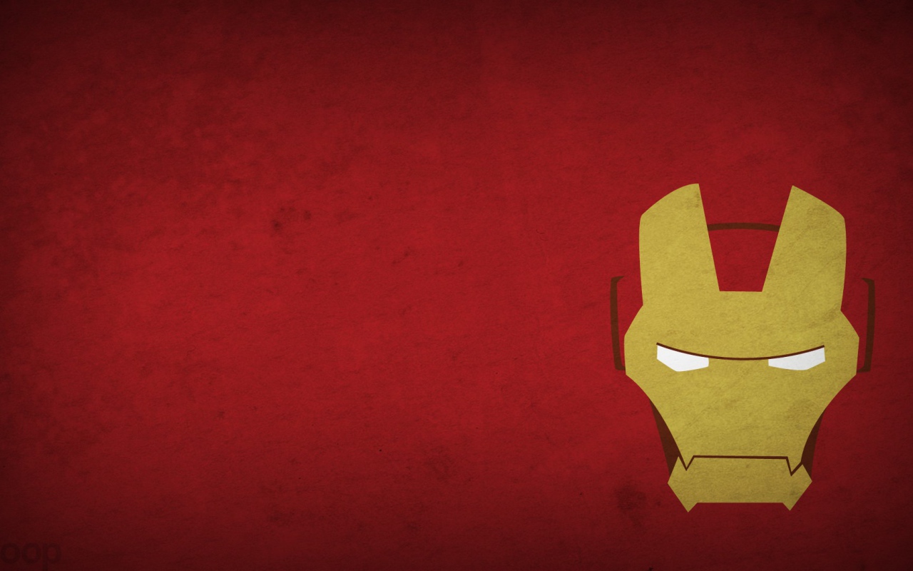 Маска Железного человека, красный фон
