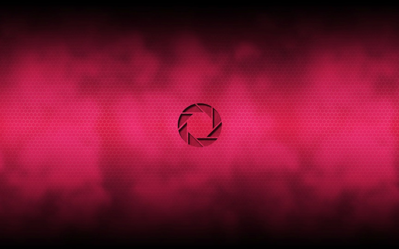 Логотип Aperture Science, красный фон