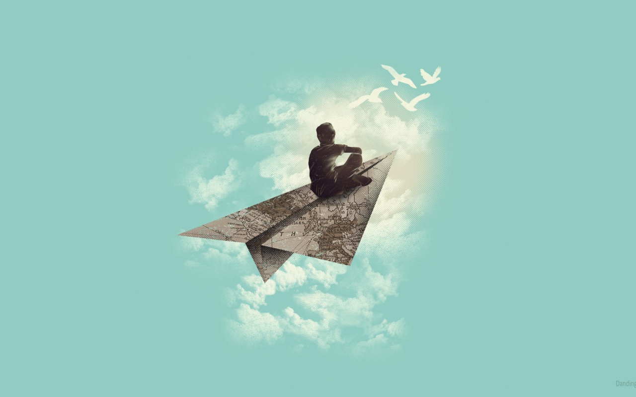 Человек на бумажном самолетике