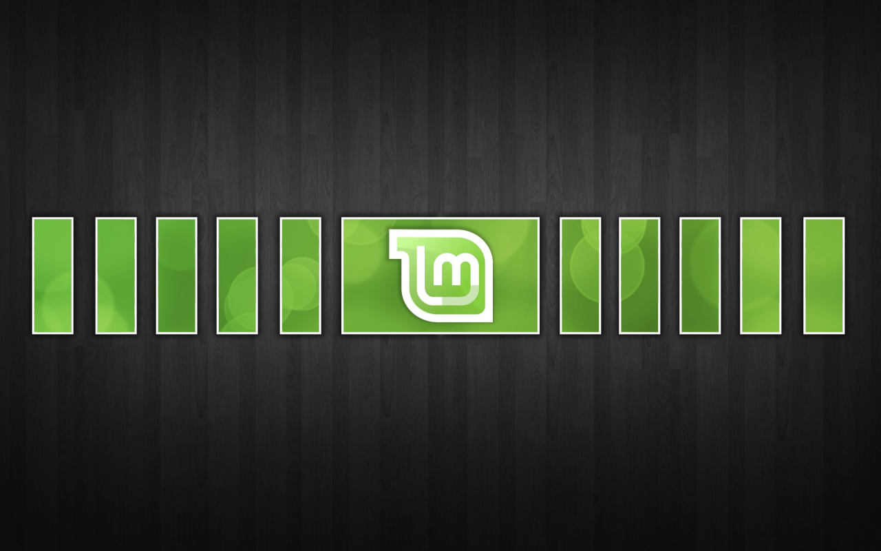 Модульная картина Linux Mint на черном фоне