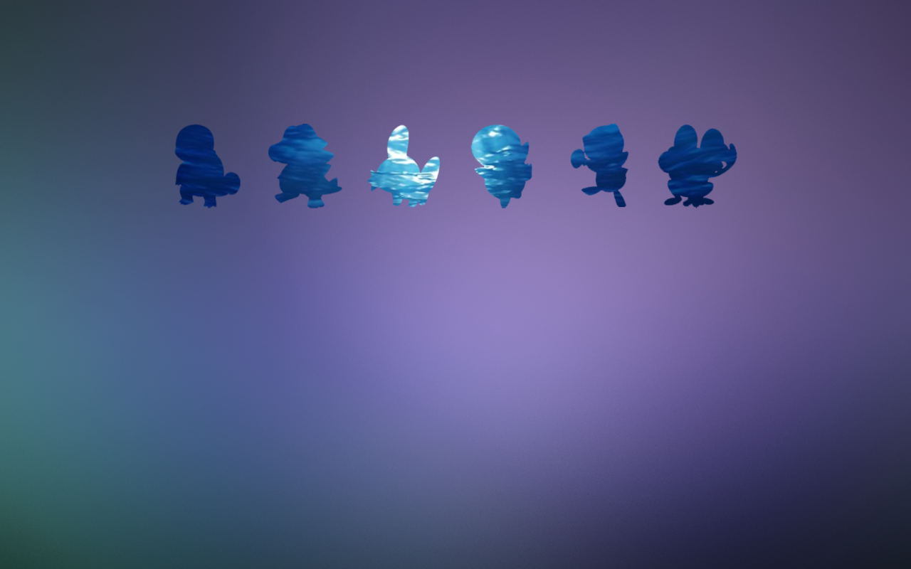 Покемоны, голубой фон