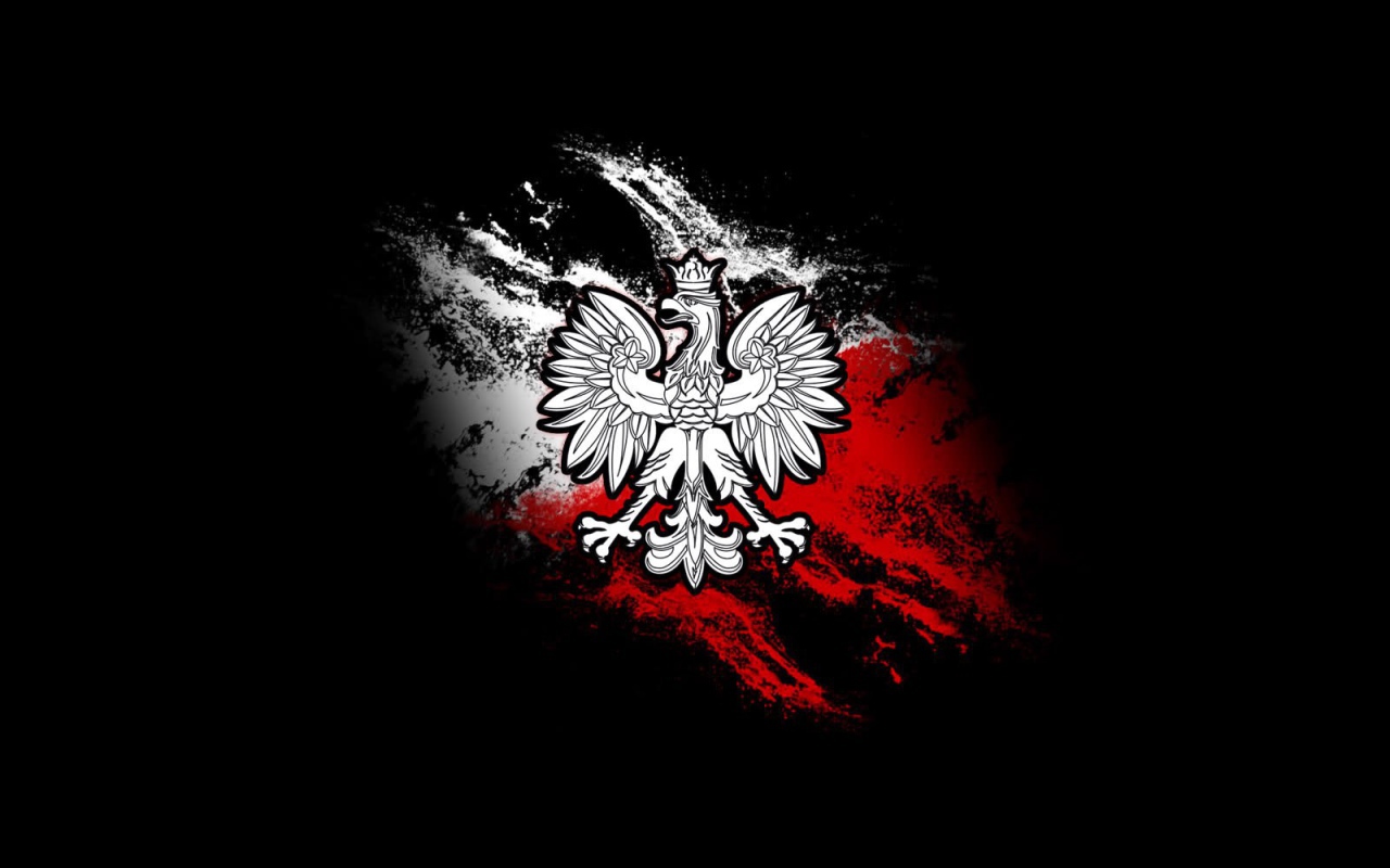 Польский орел на фоне флага
