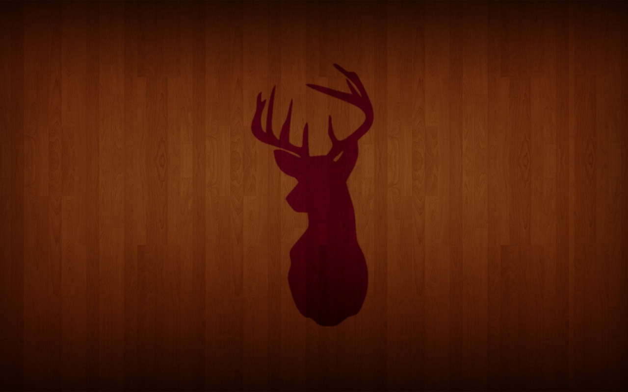 Силуэт оленя на паркете
