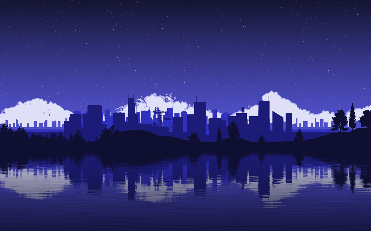 Силуэты городских зданий и небоскребов