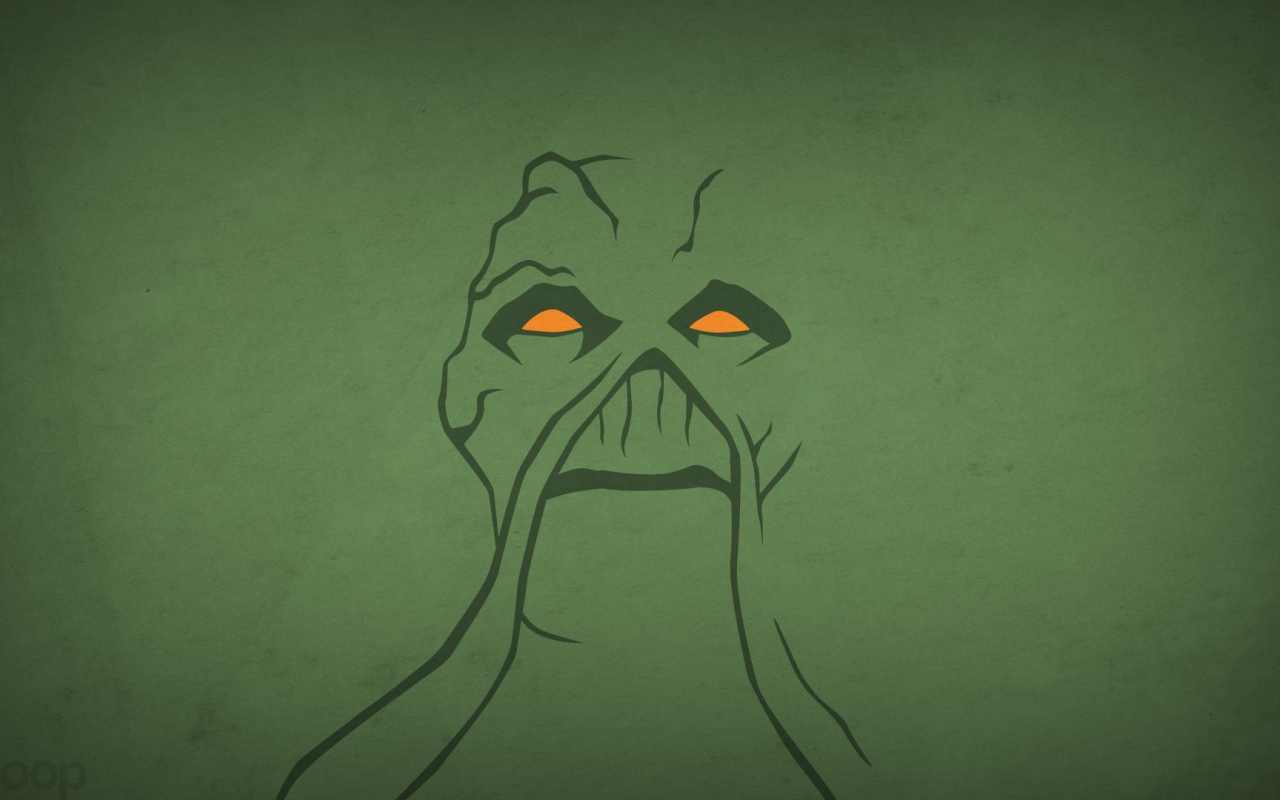 Зеленое Нечто, зеленый фон