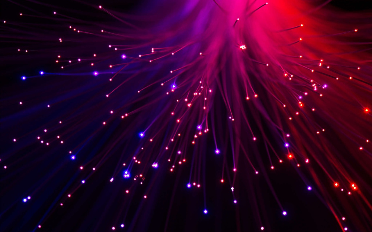 Яркие огни оптического волокна
