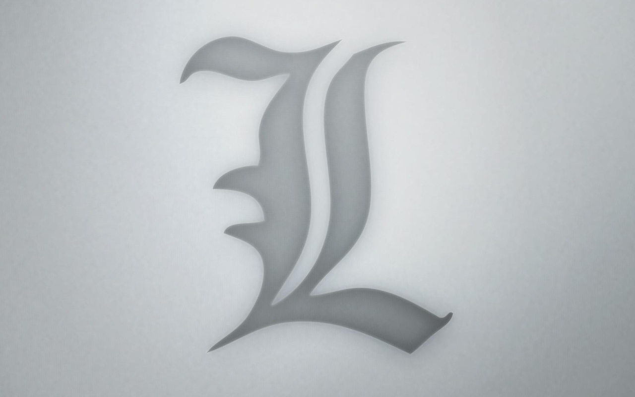 Символ аниме Тетрадь смерти, серый фон