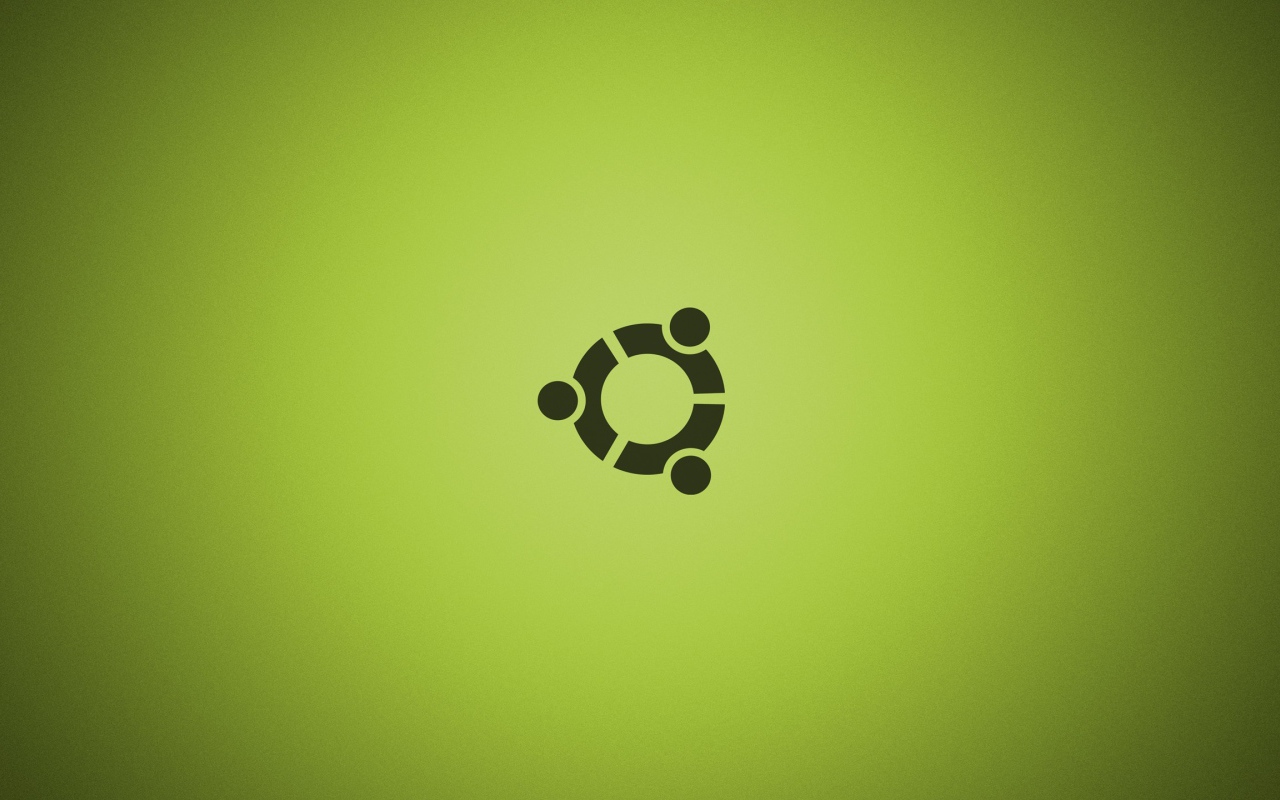 Черный символ Ubuntu на зеленом фоне