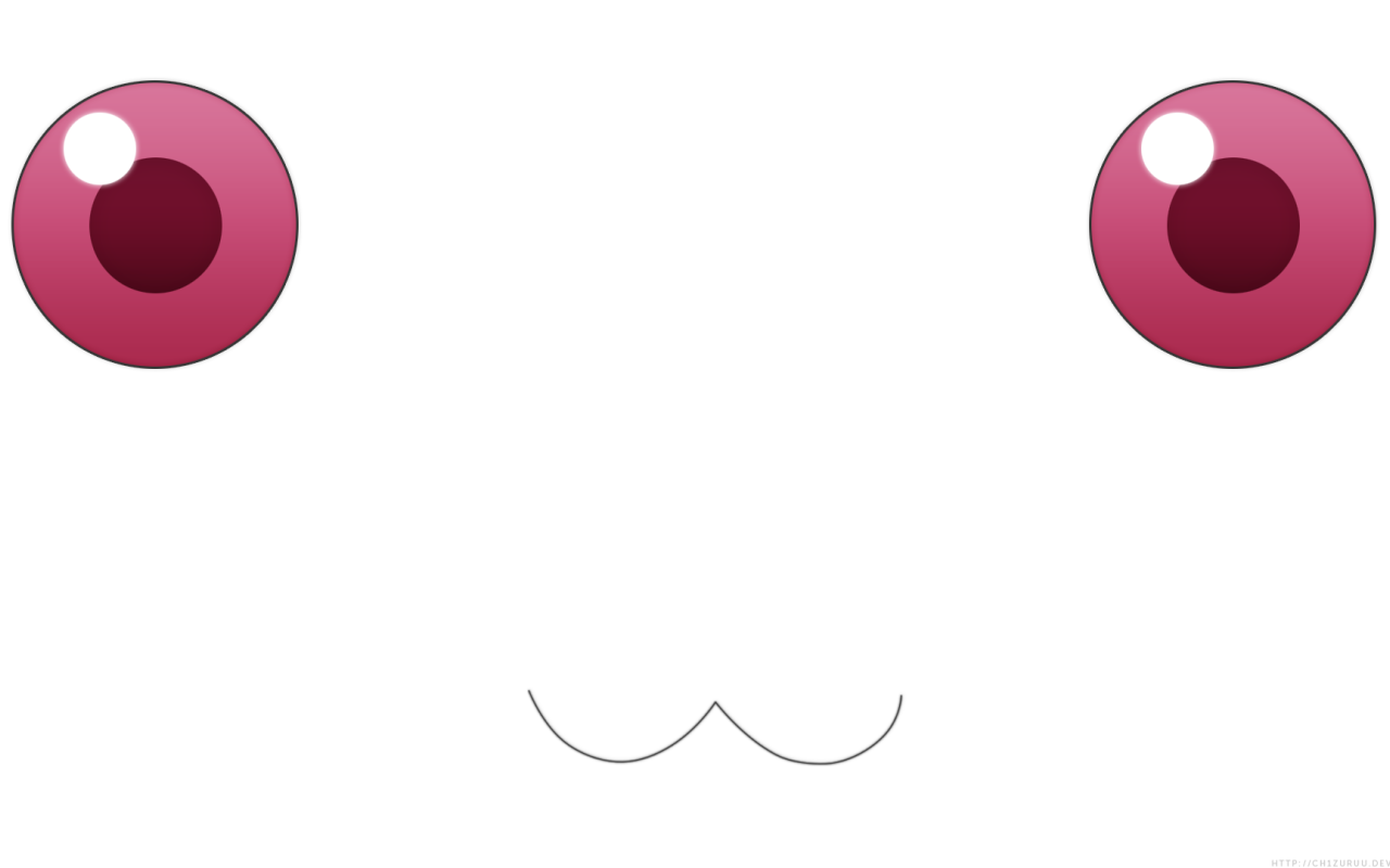 Белый фон, волшебный кот из аниме Девочка-волшебница Мадока