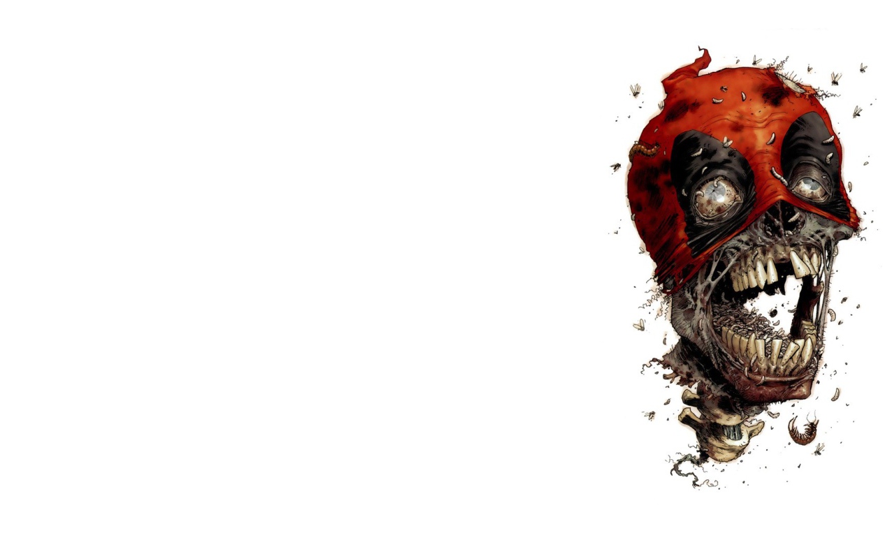 Зомби в маске, белый фон