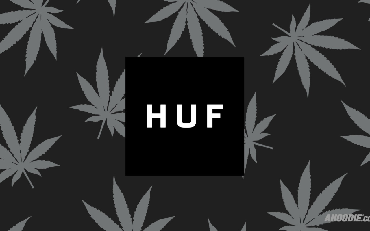 Бренд ХУФ на сером фоне