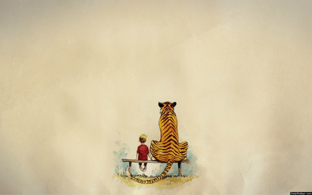 Мальчик и тигр из комикса Кельвин и Хоббс