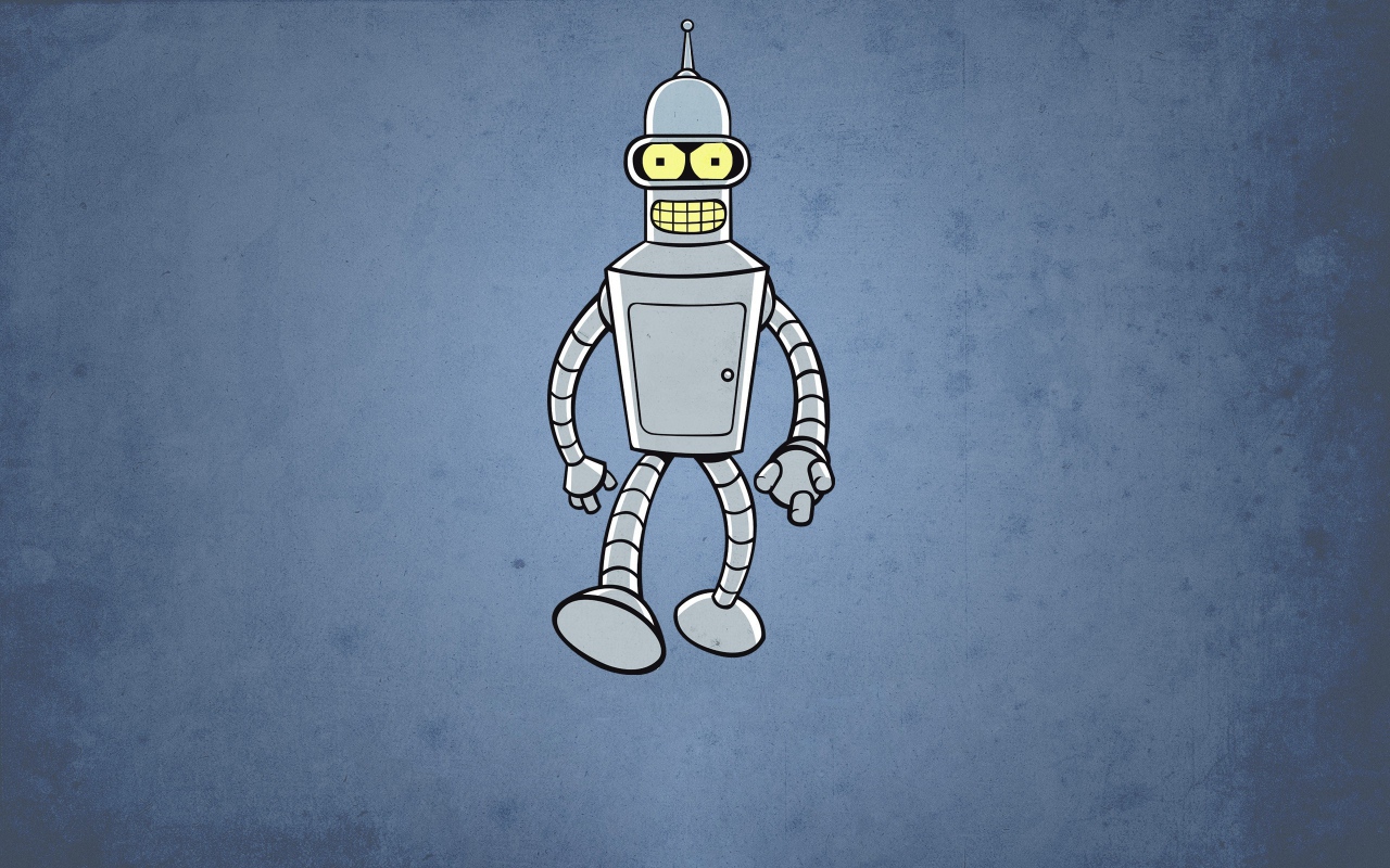 Робот Бендер, голубой фон