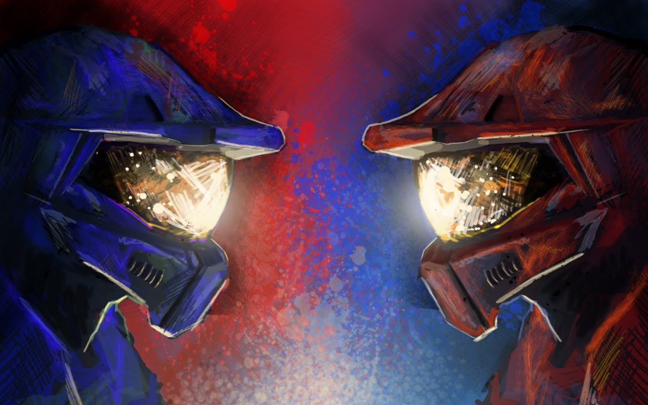Два персонажа мультфильма Red vs. Blue