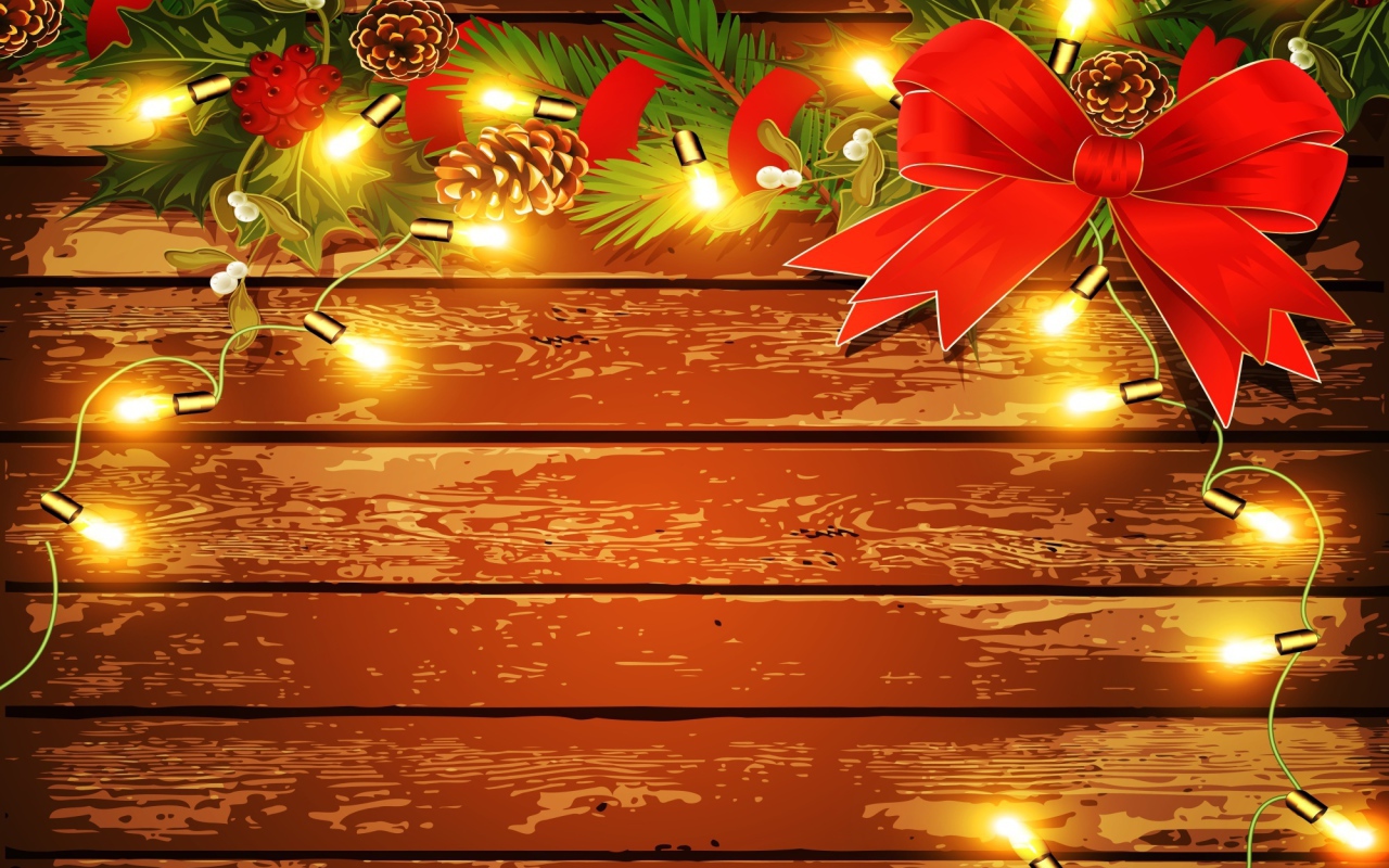 Гирлянда на потертом полу