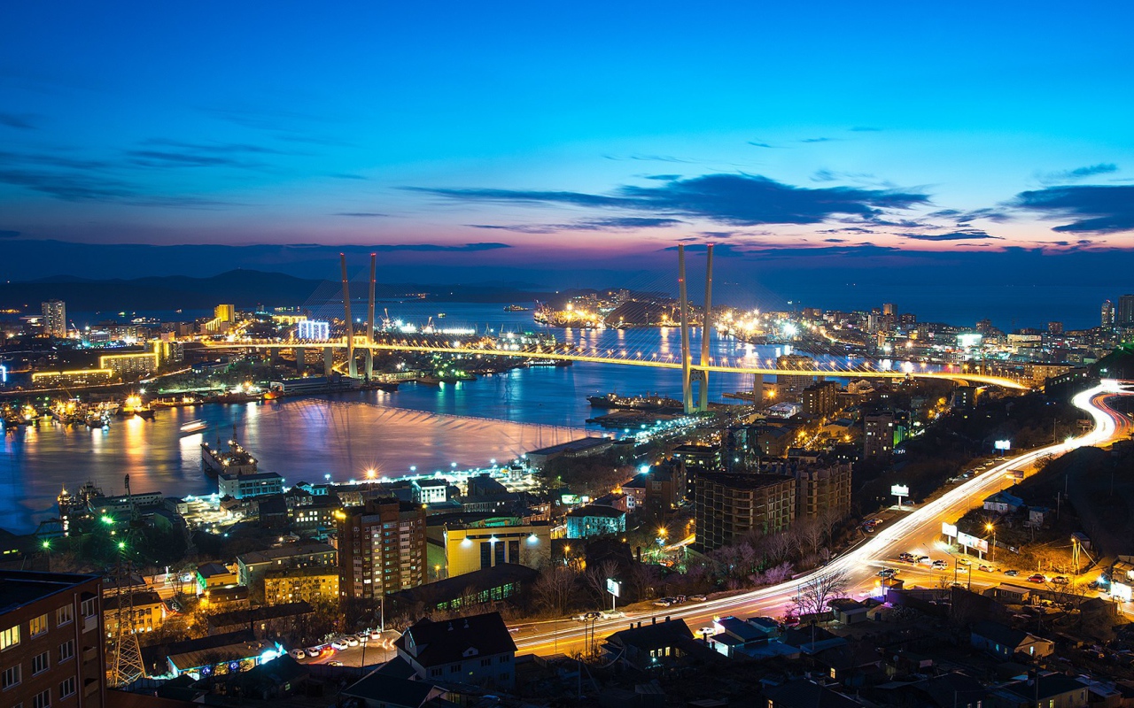 Ночь в городе Владивосток