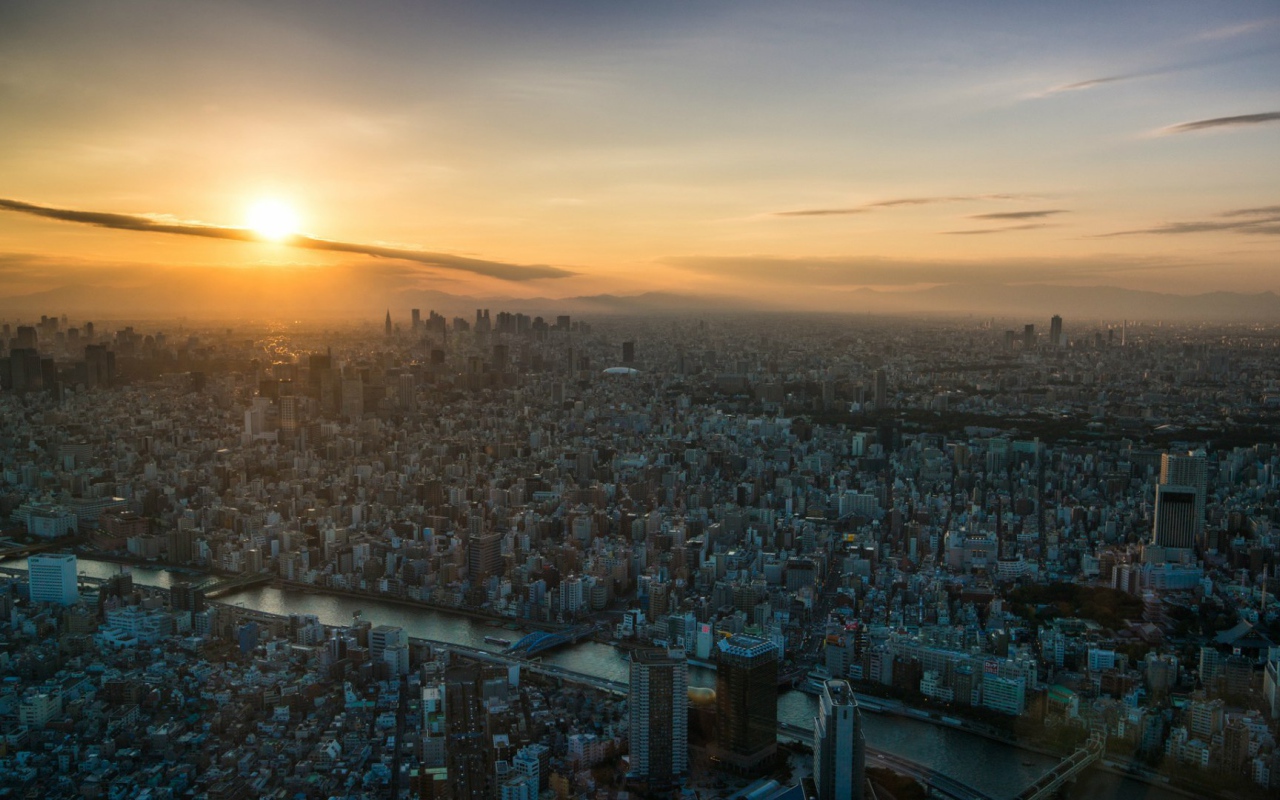 Панорама огромного Токио