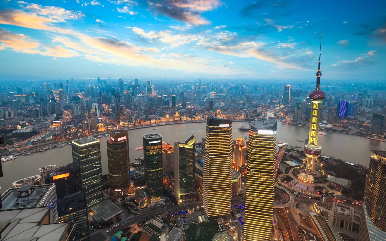 Красивый город Шанхай, Китай