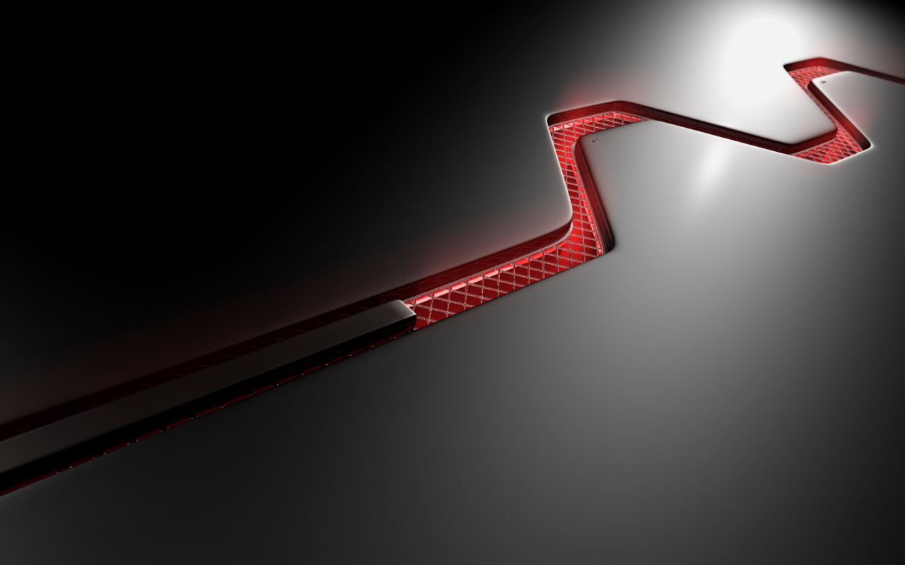 Красная решетка на корпусе компьютера