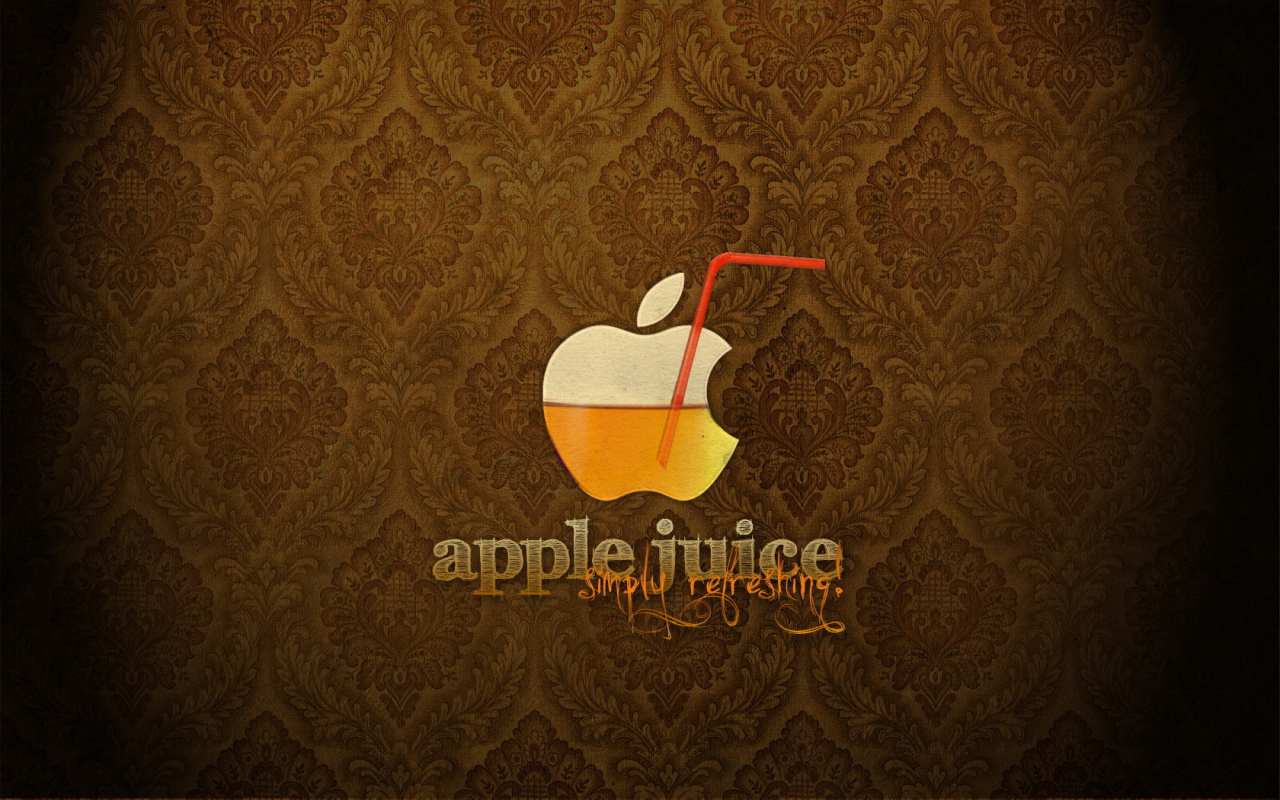 The inscription Apple juice