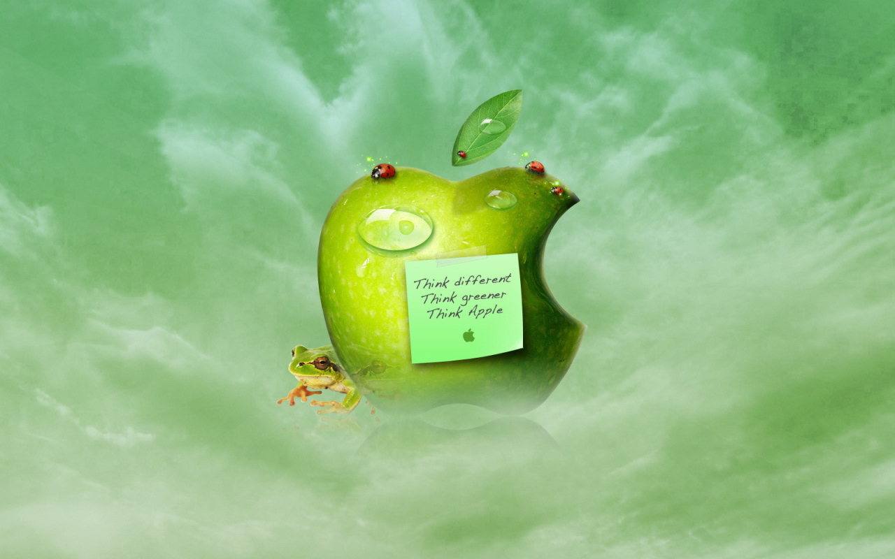 Надпись на знаке Apple