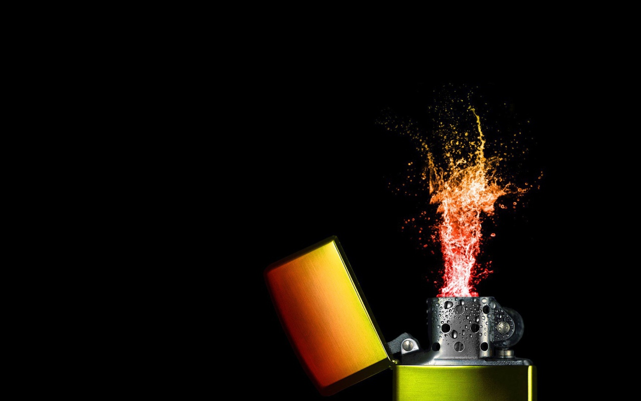 Фонтан искр из зажигалки