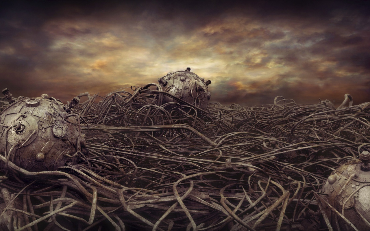 Переплетение проводов и механизмов