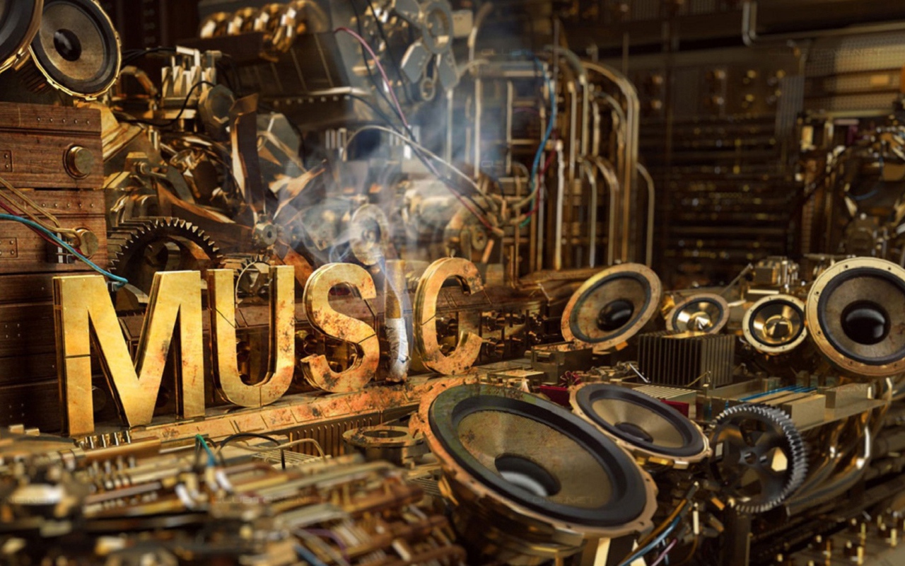 Музыкальное оборудование в стиле стимпанк