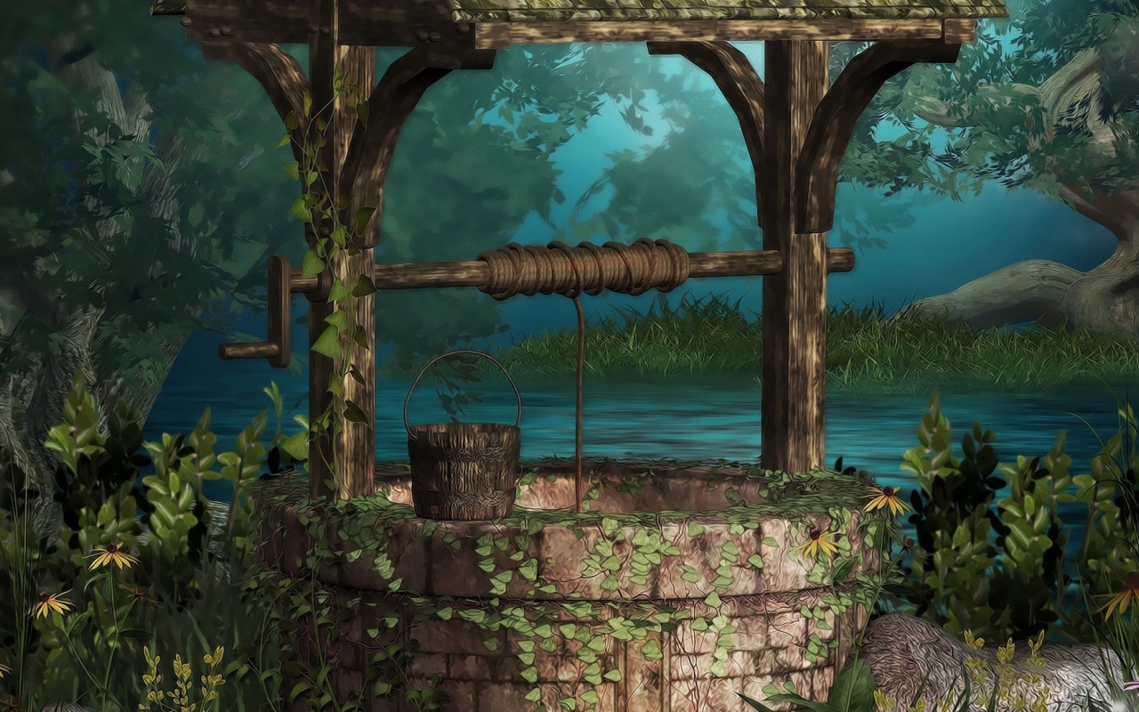 Каменный колодец у реки