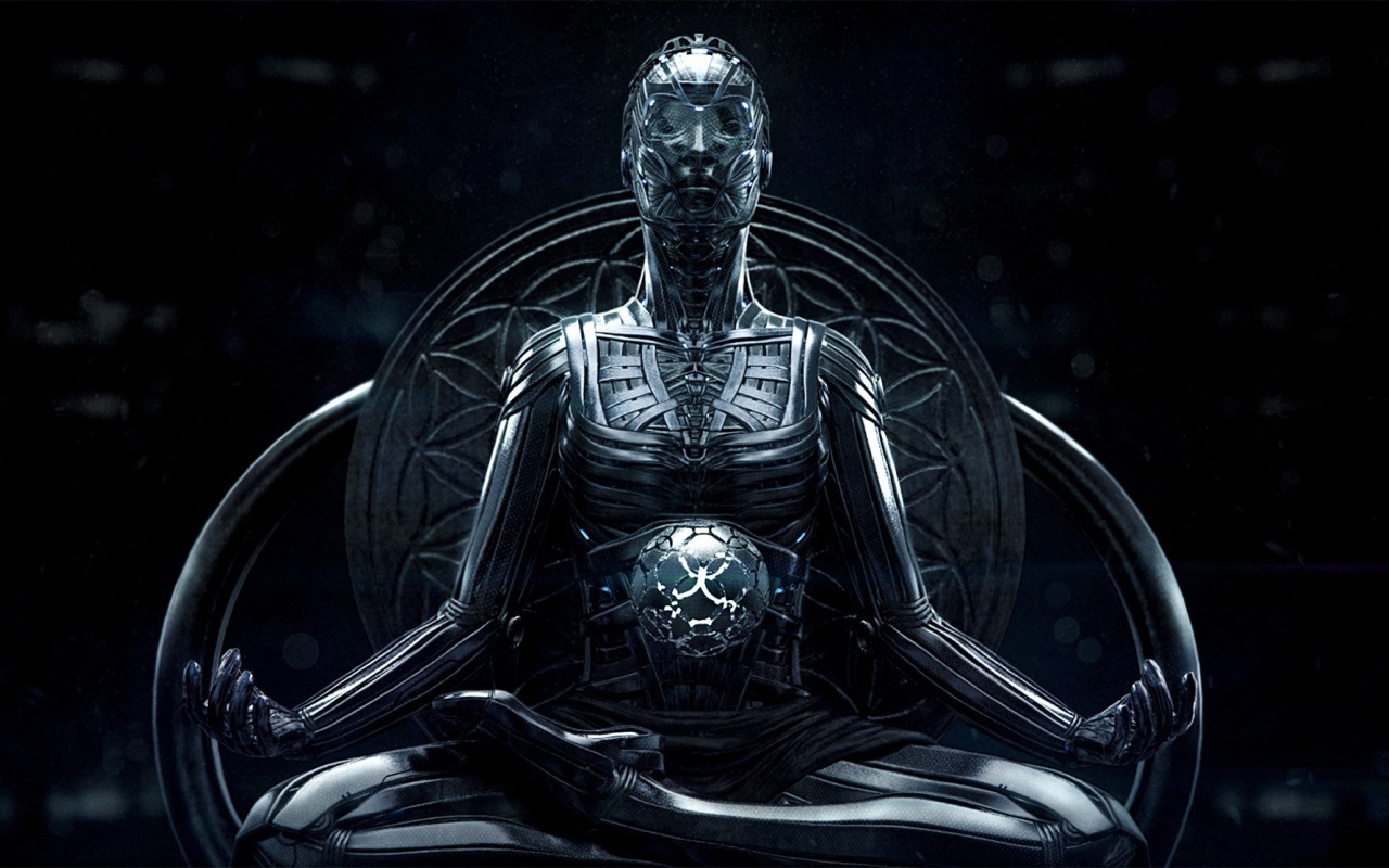 Робот в позе йога