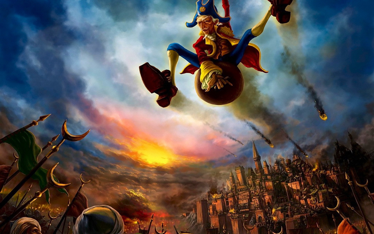 Барон Мюнхгаузен на ядре