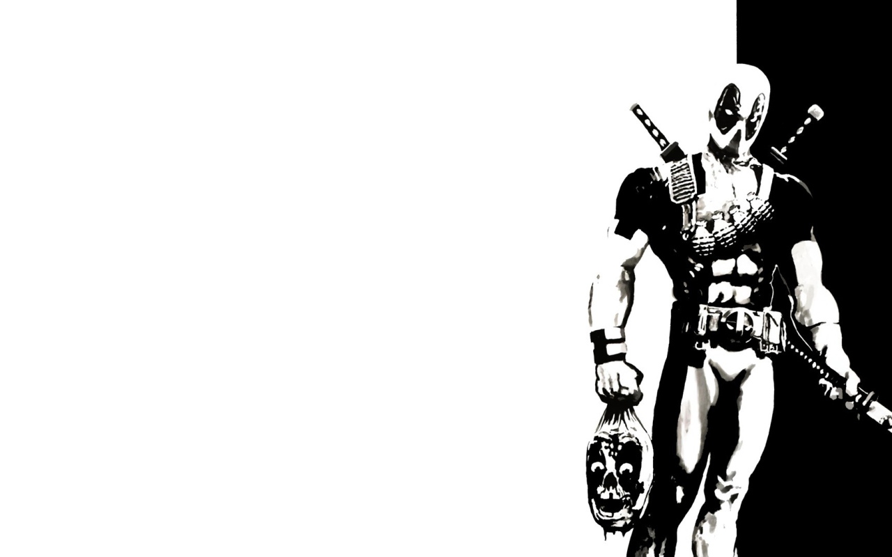 Черно белый Дэдпул