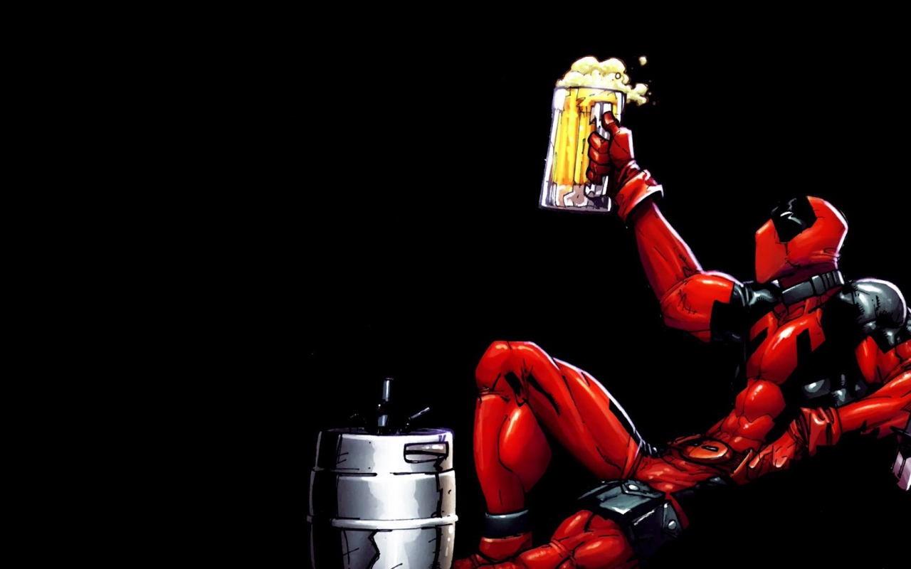Дэдпул пьет пиво