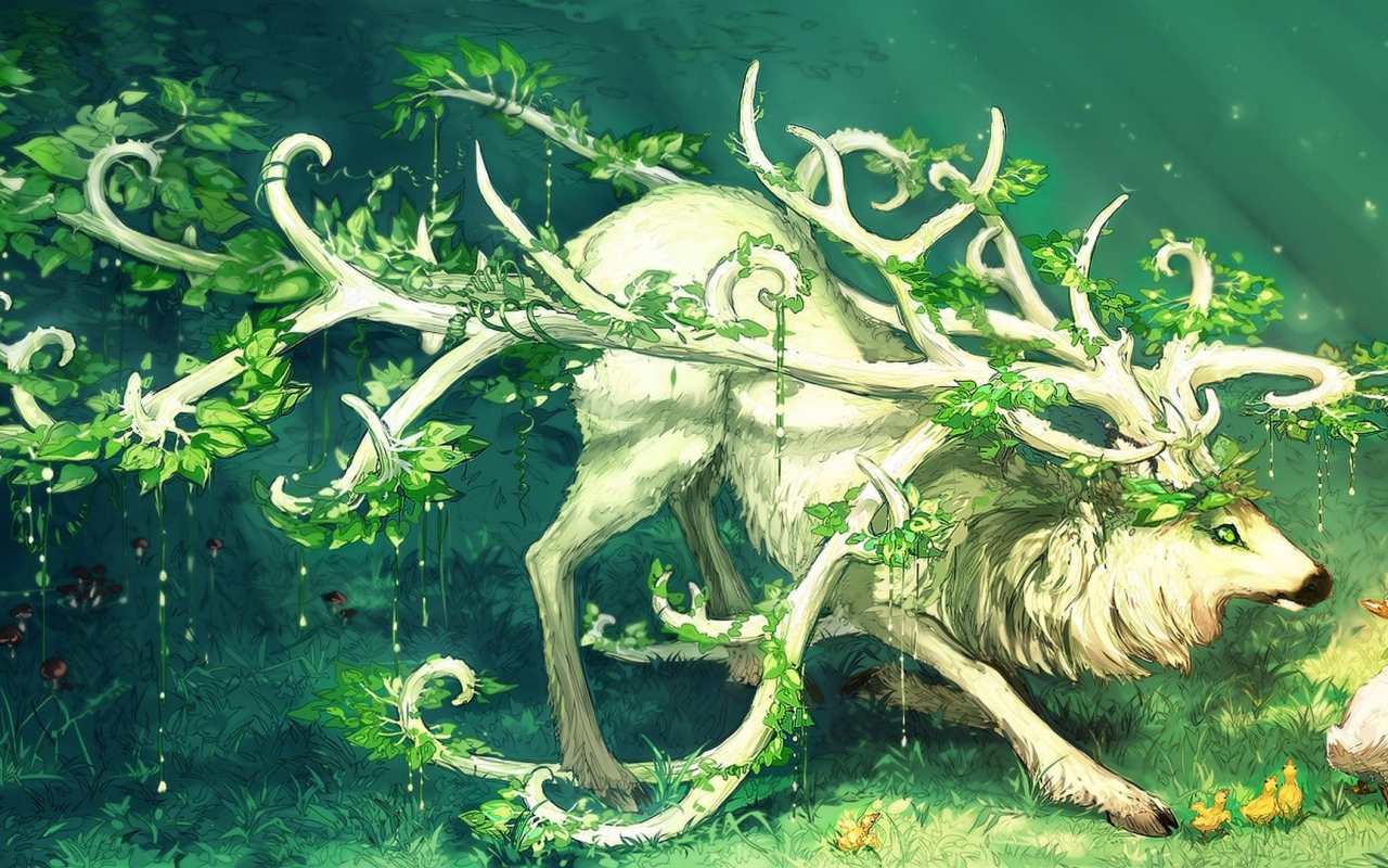Сказочный белый олень