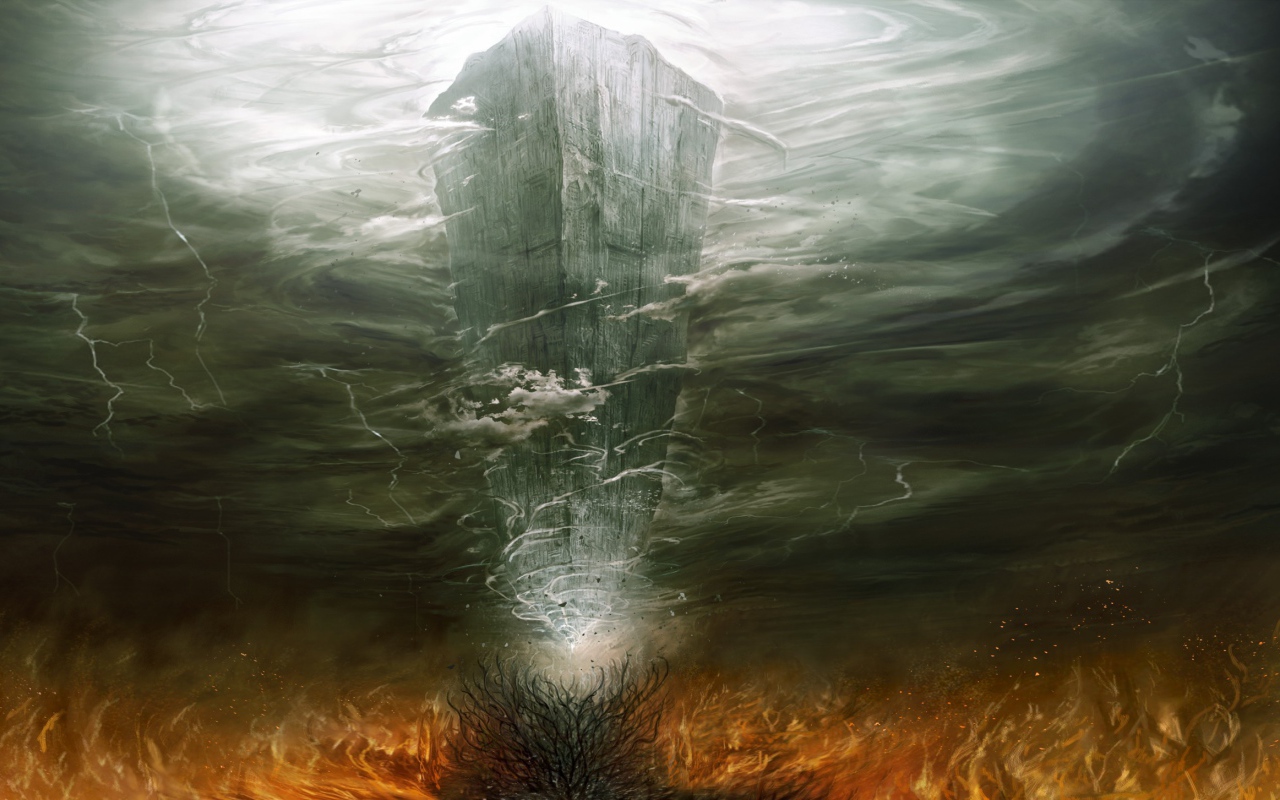 Магический каменный столб под водой