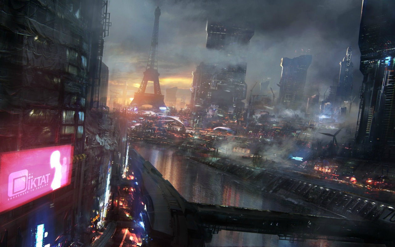 Париж в стиле киберпанк