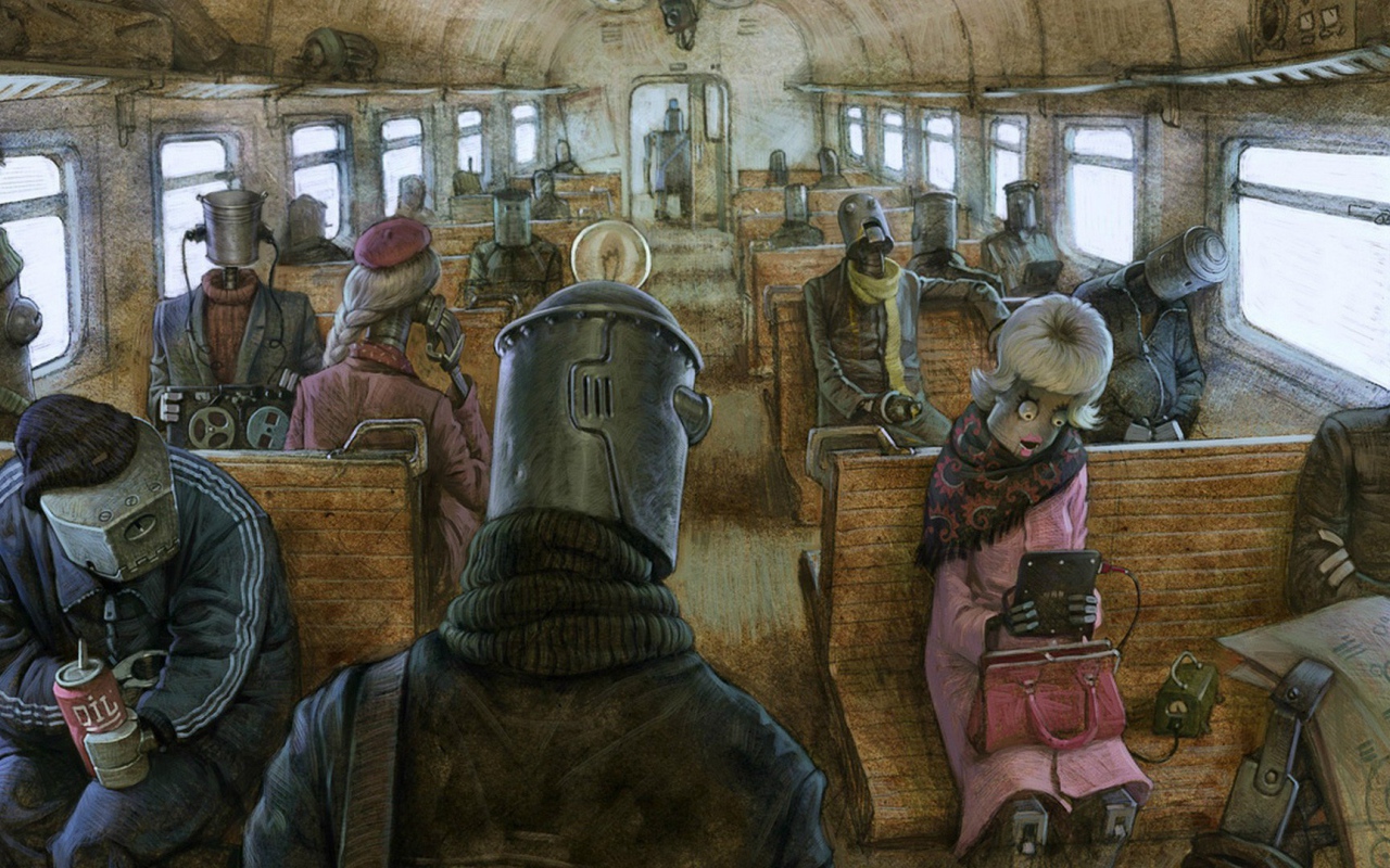 Роботы в пригородном поезде