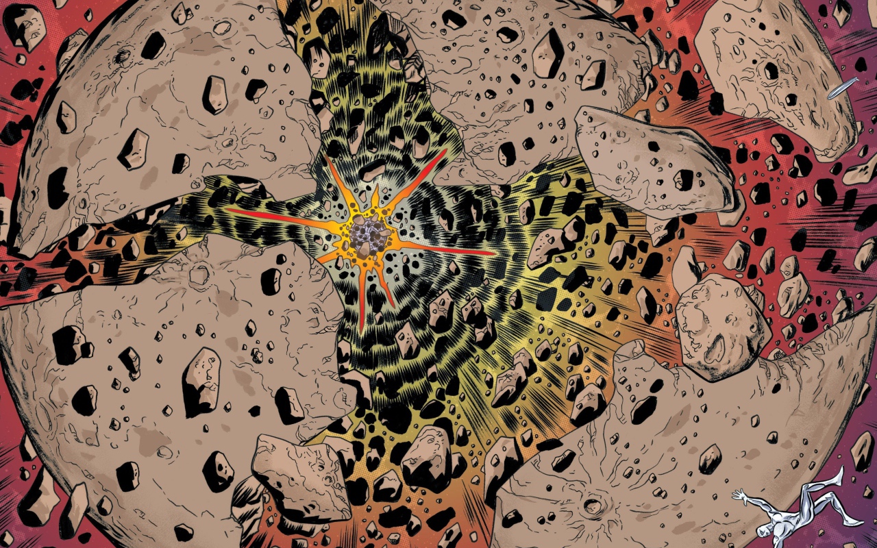 Серебряный Сёрфер у разрушенной Луны