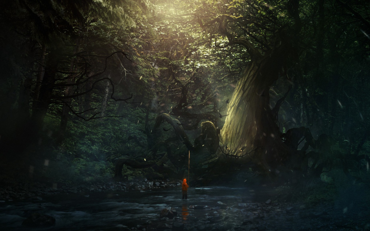 Мальчик в лесной чаще