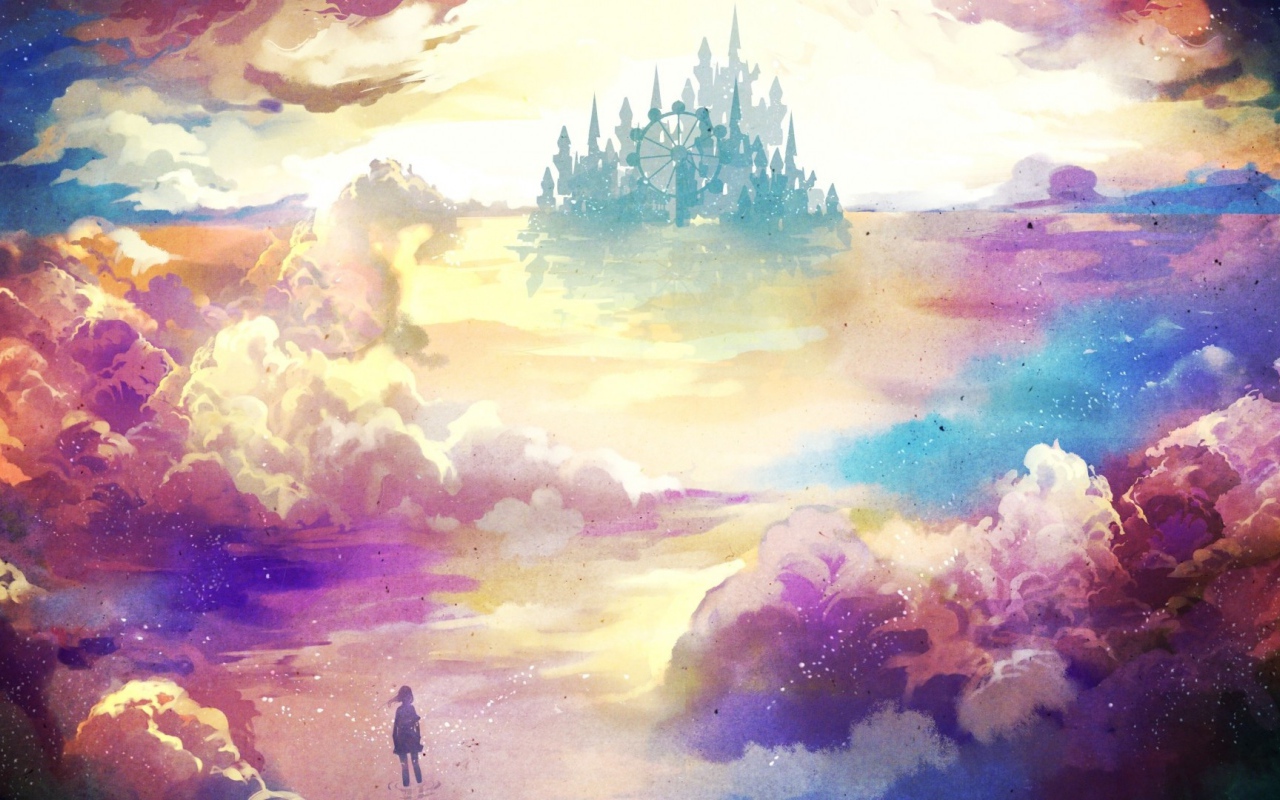 Девочка идет в замок своей мечты