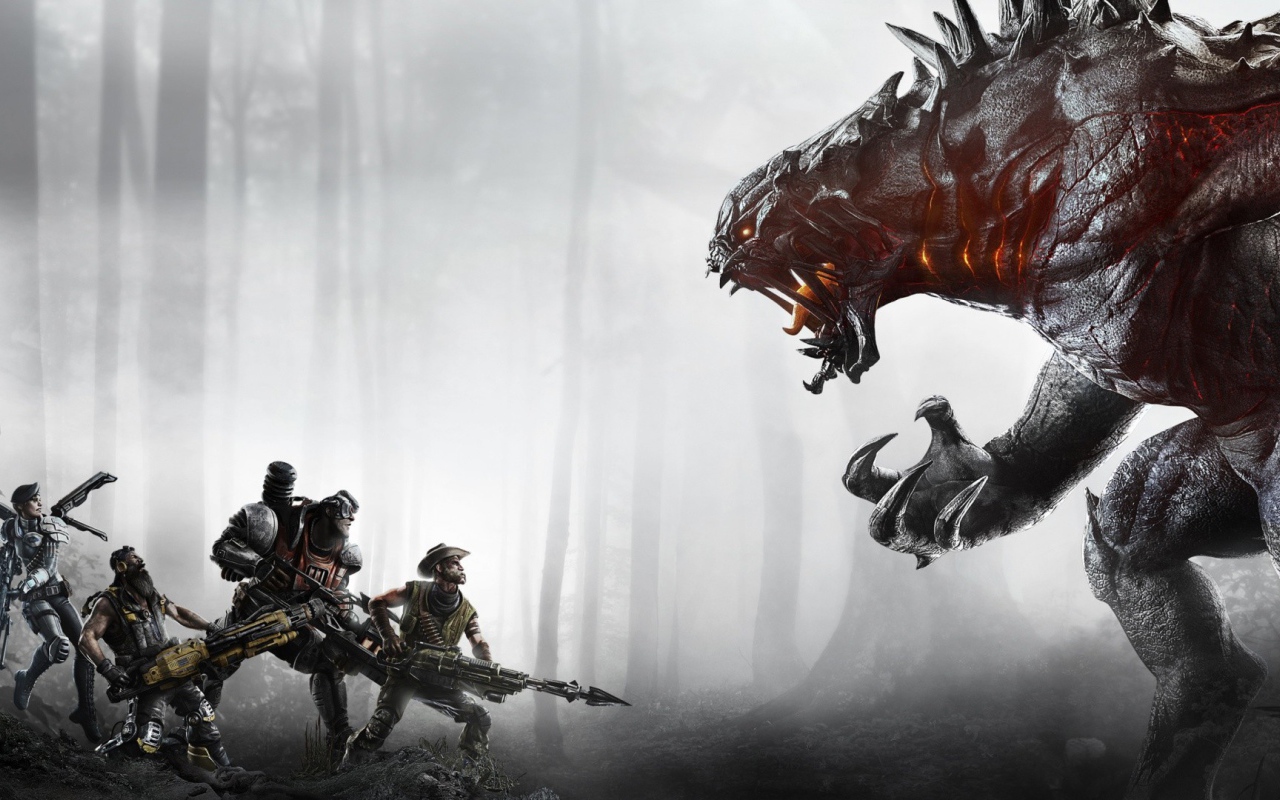 Солдаты храбро сражаются с монстром