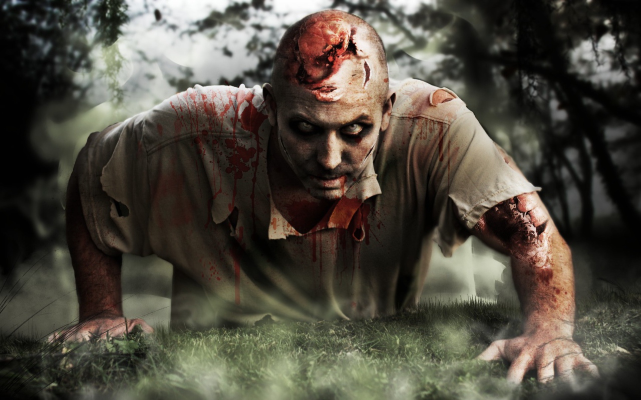 Зомби весь в крови