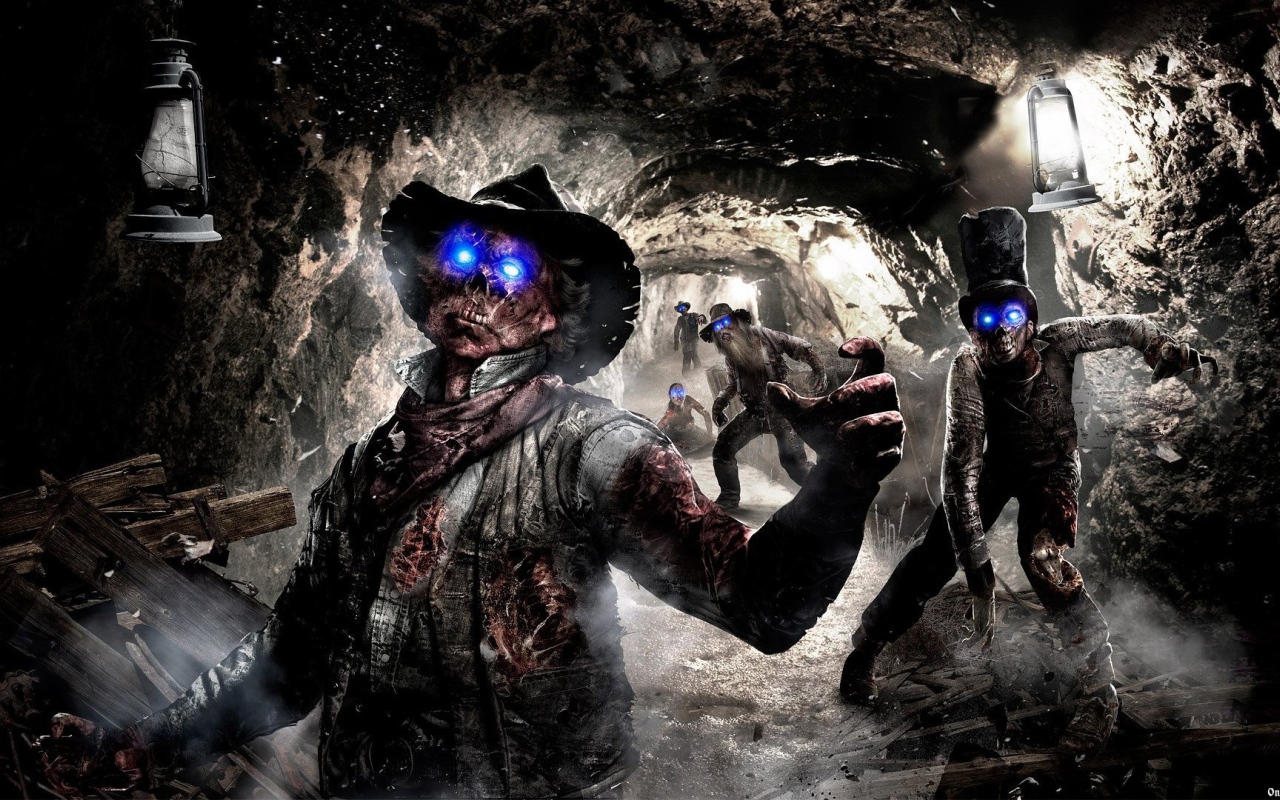 Зомби с горящими синими глазами