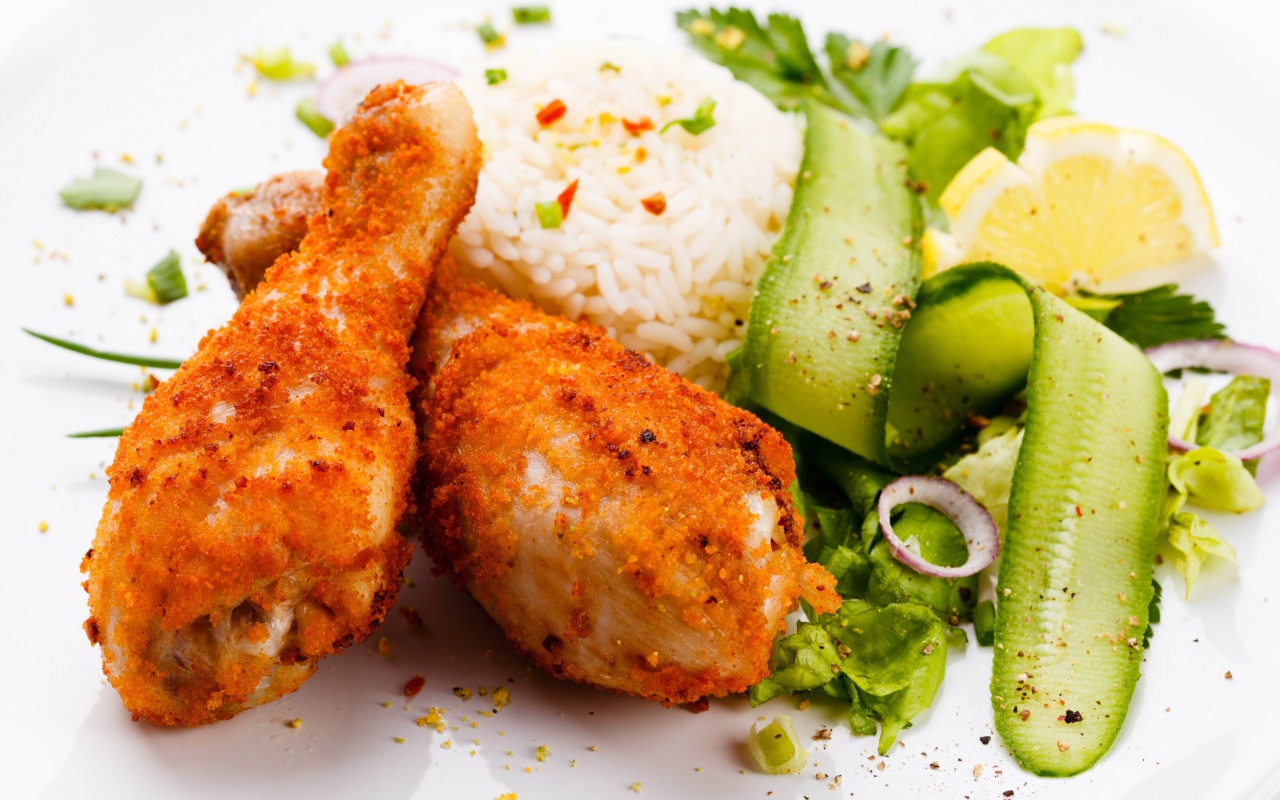 Куриные ножки с рисом и овощами