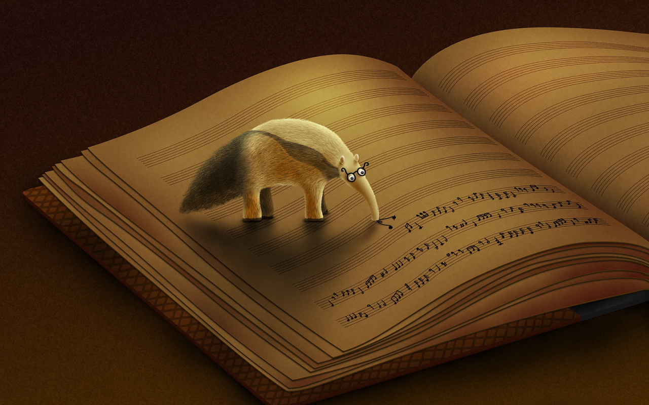 Муравьед ест ноты