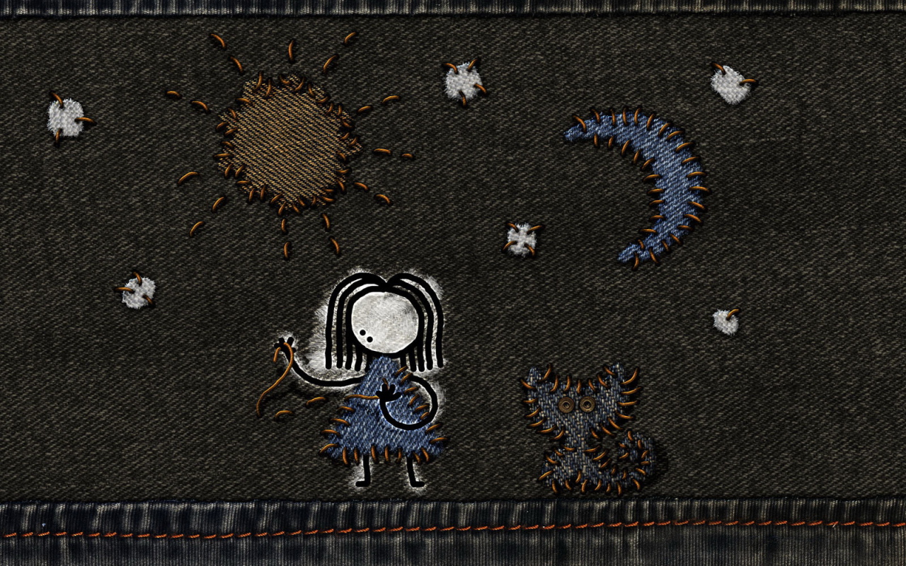 Вышивка на джинсах