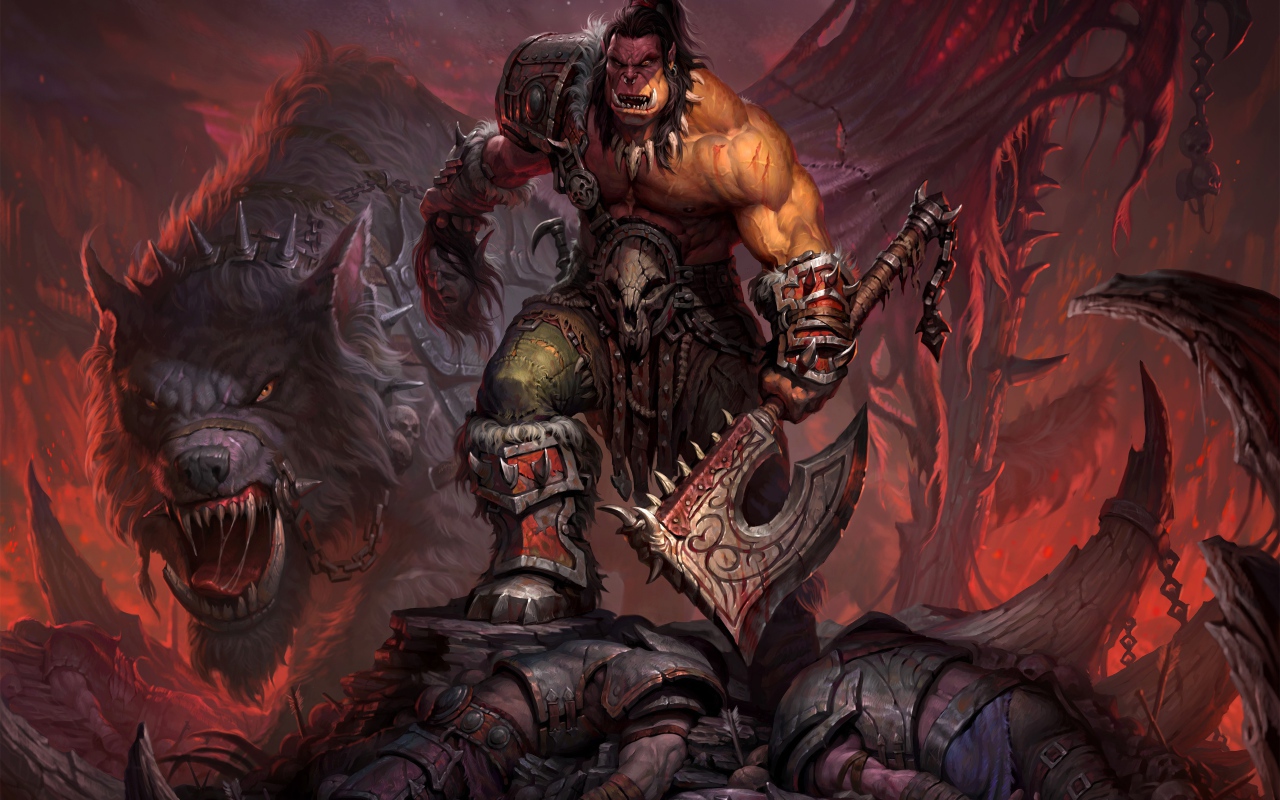 Воин с топором в игре World of Warcraft Warlords of Draenor